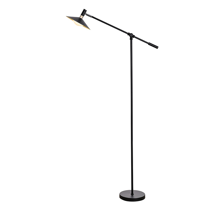 Regulowana czarna lampa podłogowa LED z 3 trybami oświetlenia