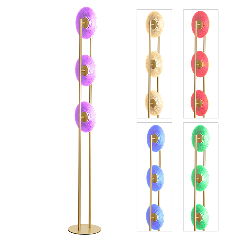 Lampa podłogowa LED RGB z 3 dyskami