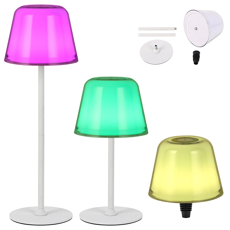 Nowoczesna lampa bezprzewodowa z lampką zmieniającą kolor RGB