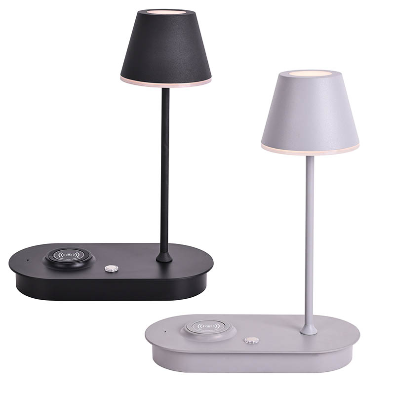 Lampa biurka LED z cienia z grzybami z bezprzewodową ładowarką