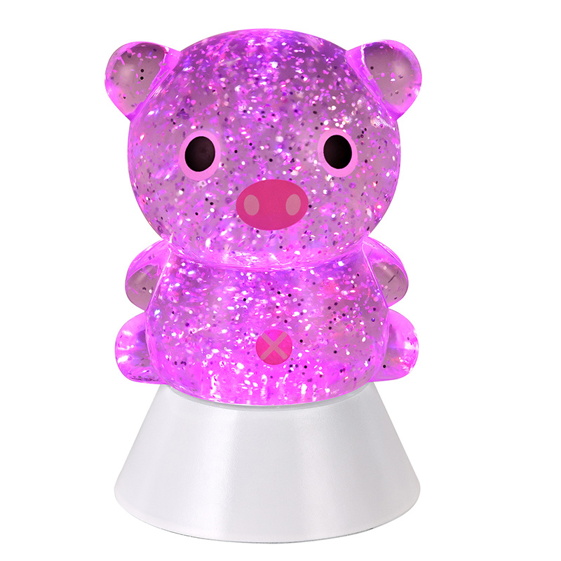 Brokatowa lampa stołowa RGB Shade Pig