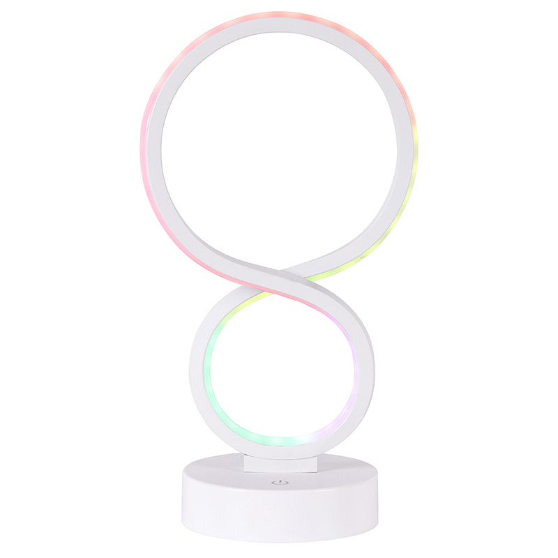 Lampa biurkowa LED ze światłem RGB i 8 abażurami