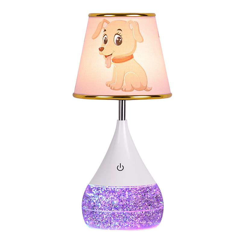 Lampa biurkowa LED w płynie RGB z kloszem z kaczej tkaniny