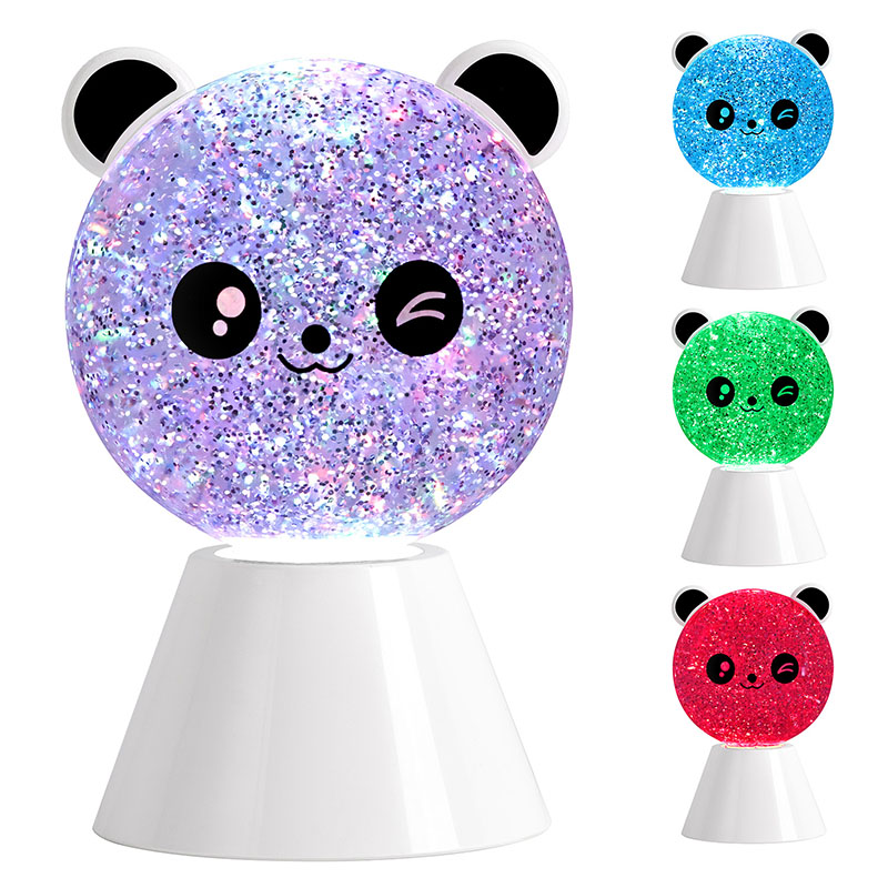 Lampka nocna Smile Panda z płynem RGB Glitter