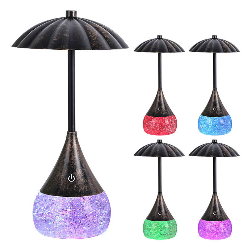 Lampka biurka na ciepłe światło z brokatem RGB